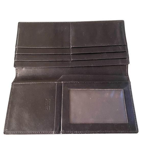 Bally Vintage Bifold Brown Leather Credit Cardholder/Checkbook Mens Wallet - Picture 2 of 7
